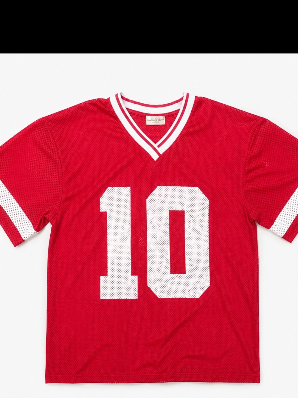 Red Mesh Football Jersey Top with White Number 10